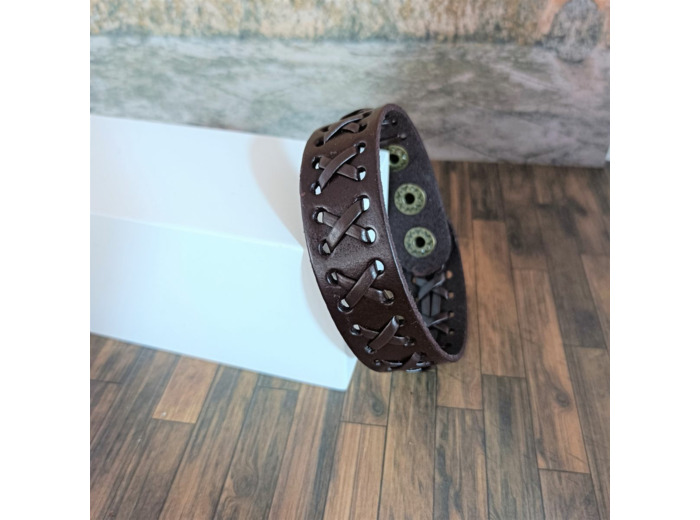 Bracelet cuir homme marron 7