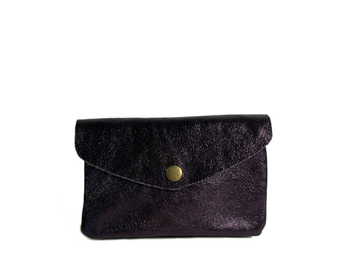 Farfouillette Porte-monnaie Cuir GM Prune
