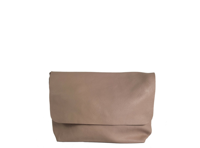 Farfouillette Grand Sac Porté Travers A Rabat Et Similicuir Effet Grainé Rose