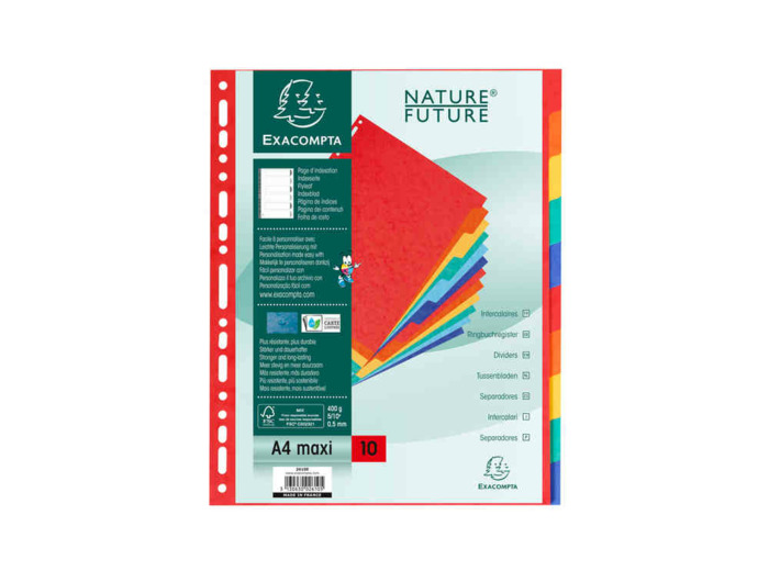 Jeu de 10 intercalaires "Nature Future" - A4 Maxi