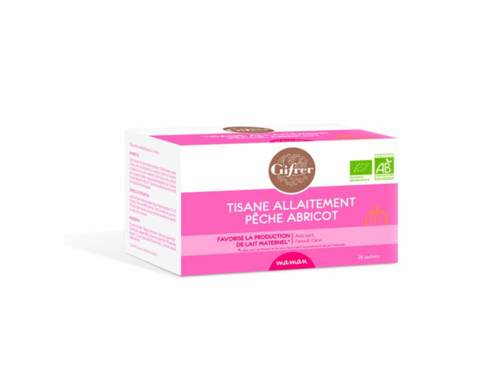 Tisane Allaitement 20 Sachets Pêche Abricot Gifrer