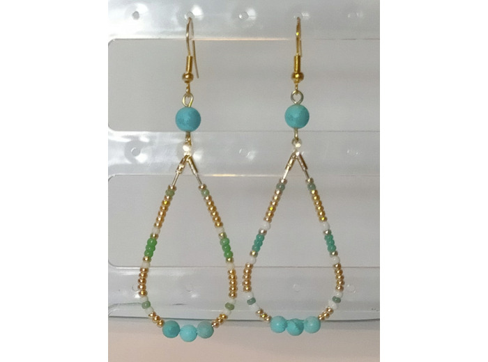 B.O.  goutes doré/blanc/turquoise