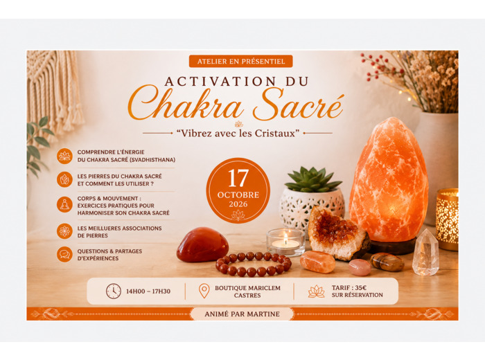 ATELIER ACTIVATION DU CHAKRA SACRÉ
