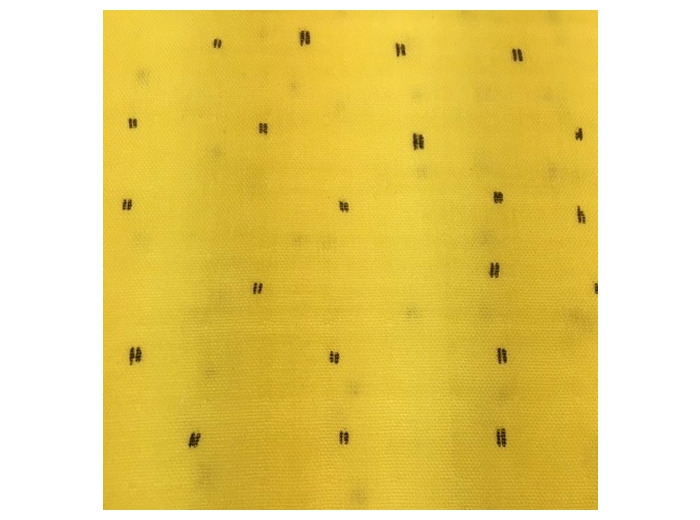 Tissu mousseline jaune traies gris