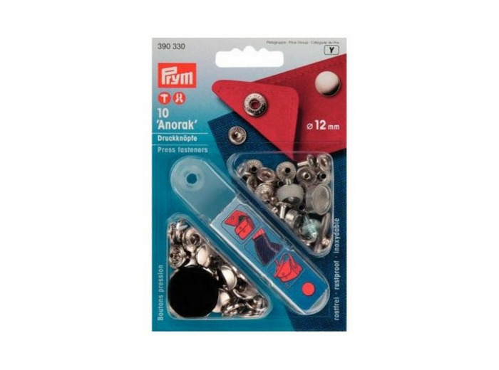 Boutons pression Anorak argent 12 mm Prym
