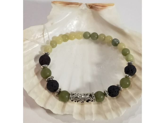Agate verte, pierre de lave