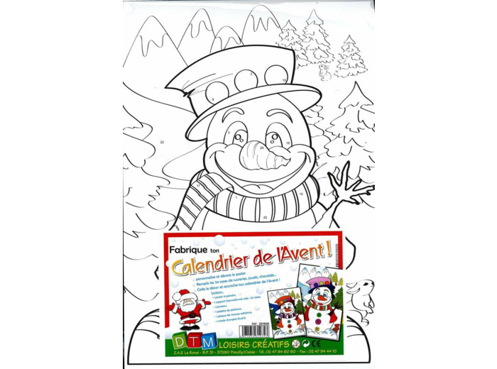 Calendrier de l'Avent "Bonhomme de neige"