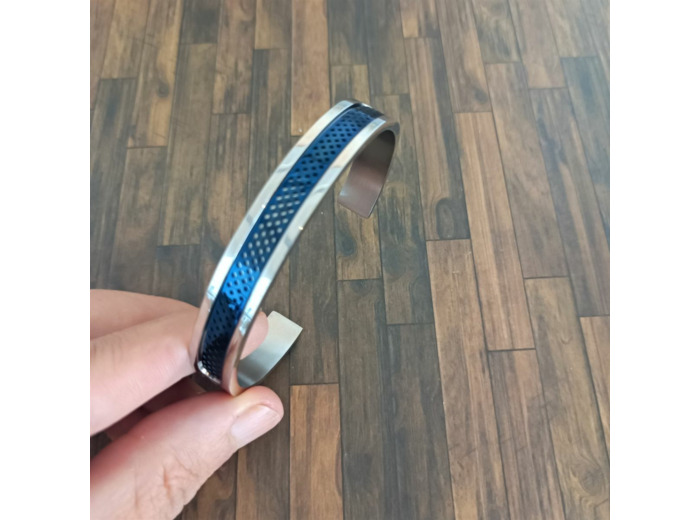 Bracelet acier inoxydable bleu