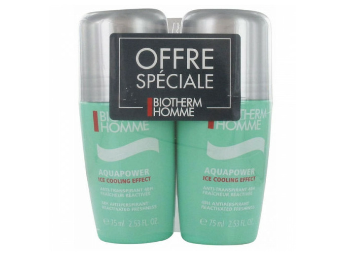 Déodorant Anti-transpirant Aquapower 48h Homme 2x75ml Aquapower Biotherm