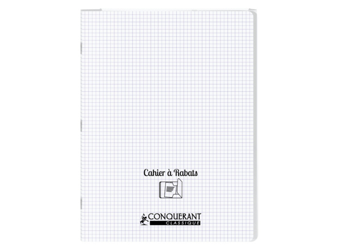 Cahier à rabats 24x32 - 96 pages - 5x5 - Polypro incolore