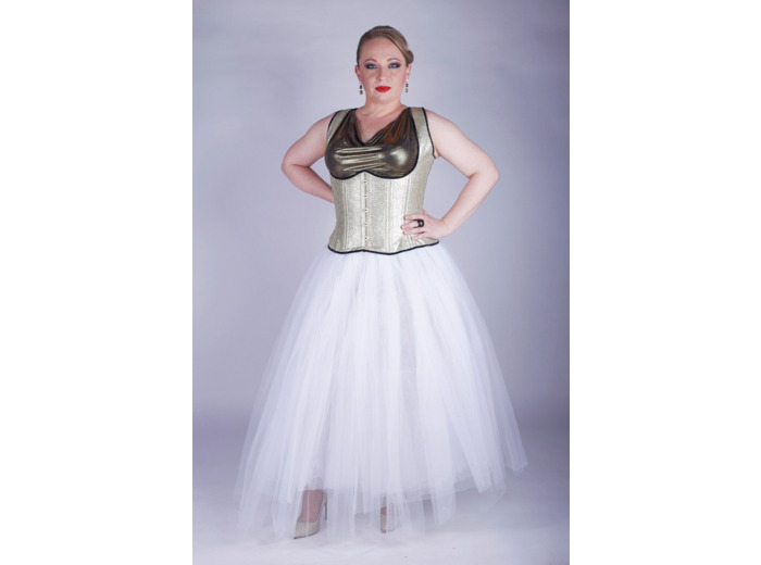 Serre-taille doré avec bretelles