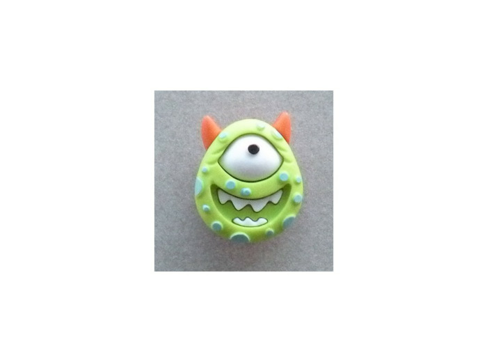 Bouton monstre vert