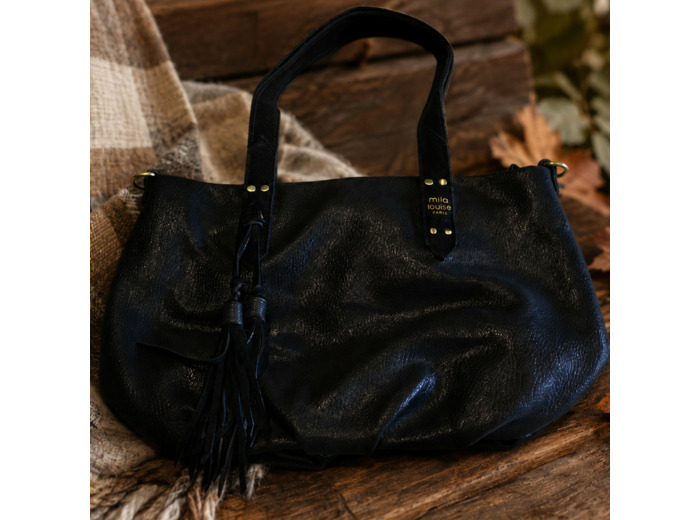 Mila Louise Nicole XS GR Petit Sac Shopping Effet Grainé Noir
