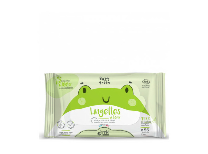 MKL LINGETTES BEBE X56 BABY GREEN