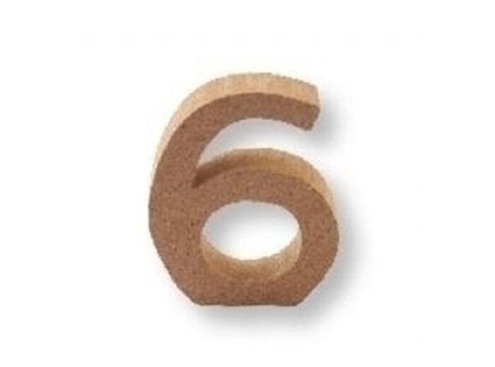 Chiffre "6" Mdf - 4,5 cm