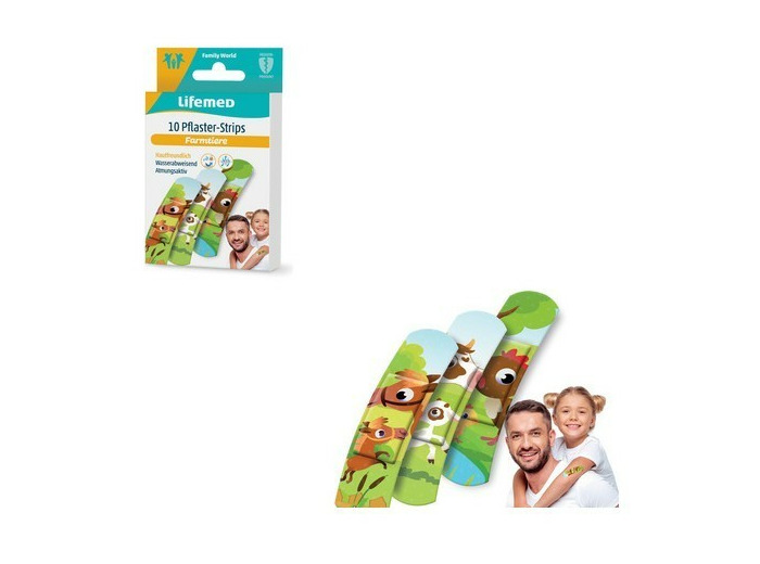 Lot de 10 pansements enfants "Animaux de la ferme"
