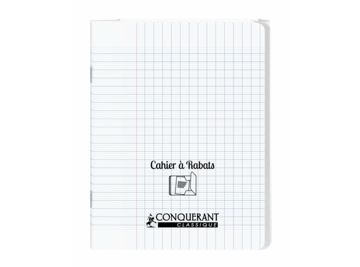 Cahier à rabats 17x22 - 96 pages - Séyès - Polypro incolore