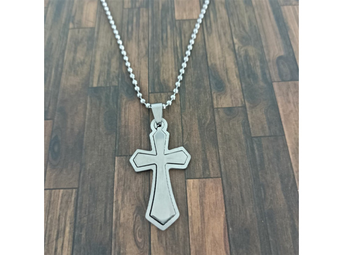 Pendentif homme croix acier inox
