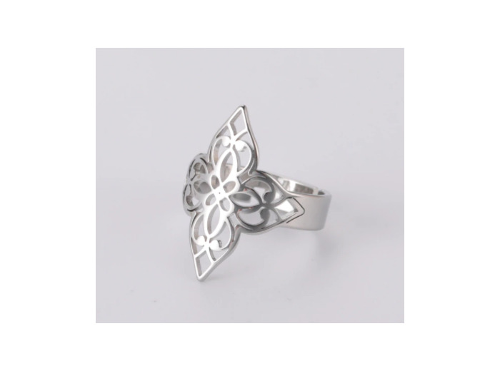Bague filigrane longue en acier inoxydable