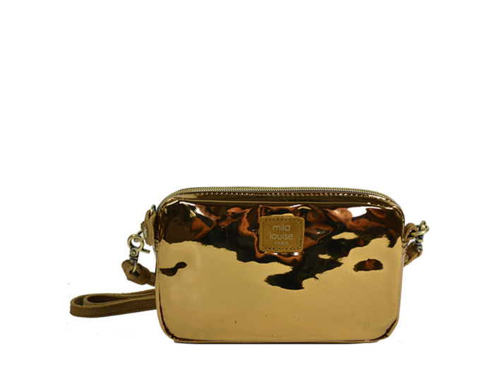 Mila Louise Trotty SH Mini Sac Trotteur Verni Ocre