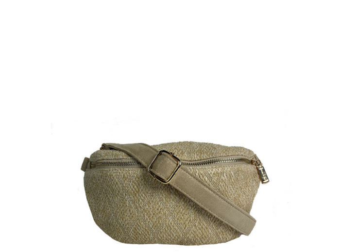 Farfouillette Sac Banane Effet Paille Beige