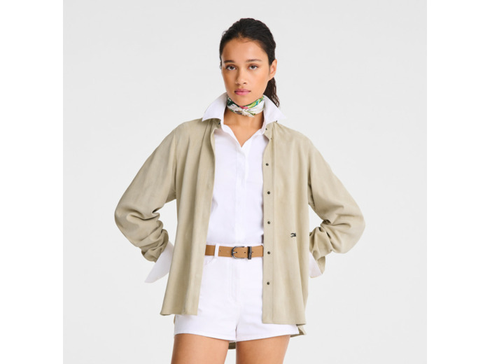 Longchamp Le Roseau Ceinture Ajustable En Cuir Noix