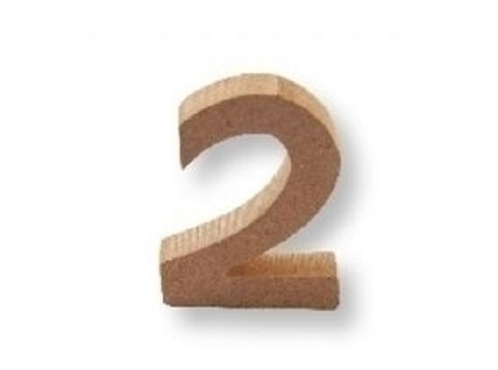 Chiffre "2" Mdf - 4,5 cm
