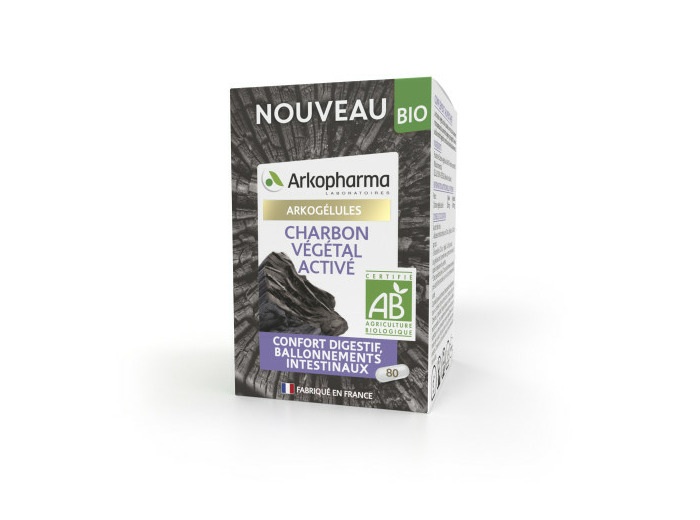 Charbon végétal Bio 80 gélules Arkogélules Arkopharma