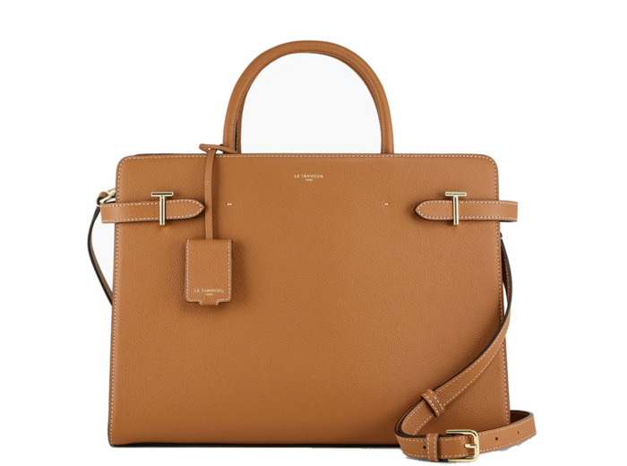 Le Tanneur Emilie Grand Sac À Main En Cuir Grainé Tan