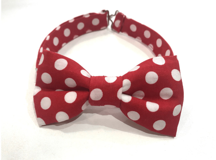 Nœud Papillon rouge à pois - Fait Main