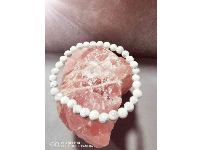 Bracelet Howlite blanche magnésite 6 à 7mm