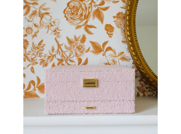 Maison Scarlett Denise Boîte A Bijoux En Moumoute Teddy Rose