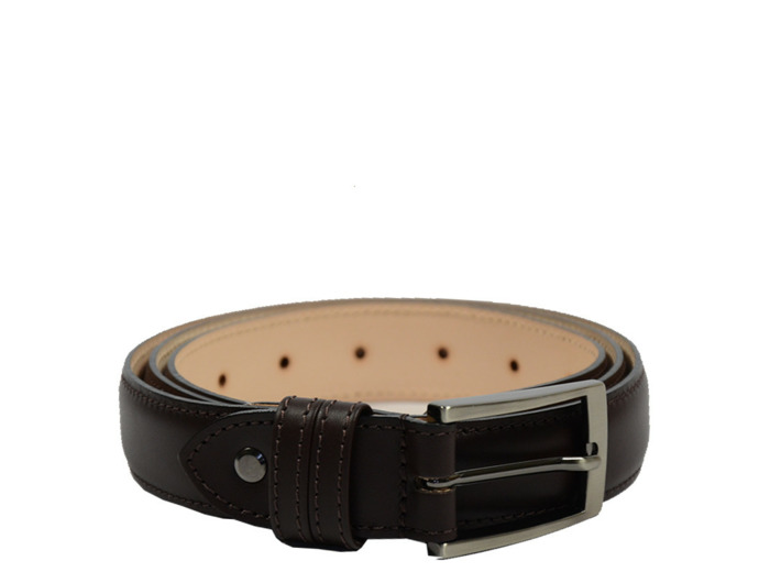 Berthille Ceinture Bombée Homme Cuir Doublé Ajustable Marron