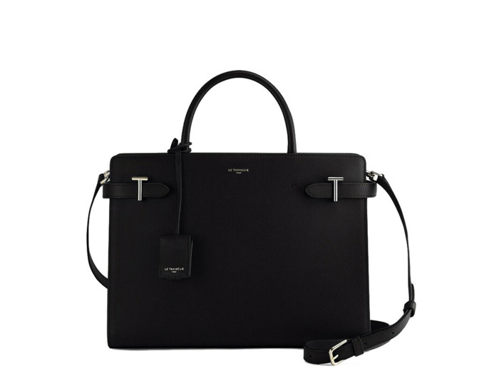 Le Tanneur Emilie Grand Sac À Main En Cuir Noir