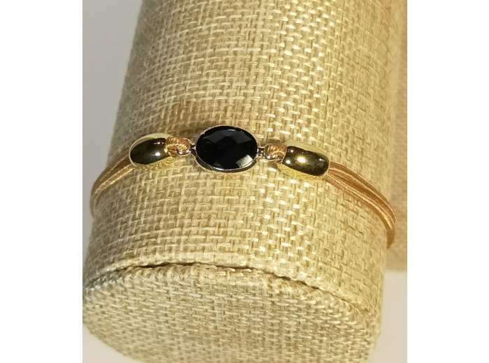 Bracelet élastique doré/noir