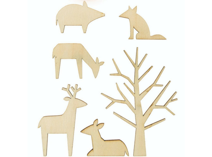 Décoration bois animaux forestier