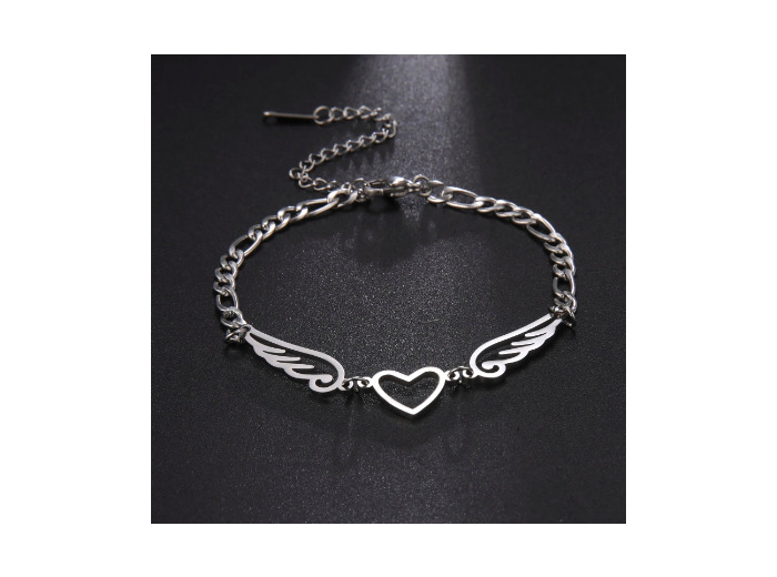 Bracelet ailes d'ange en acier inoxydable