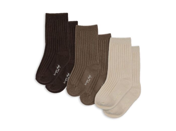 Chaussettes lot de 3 marron multi