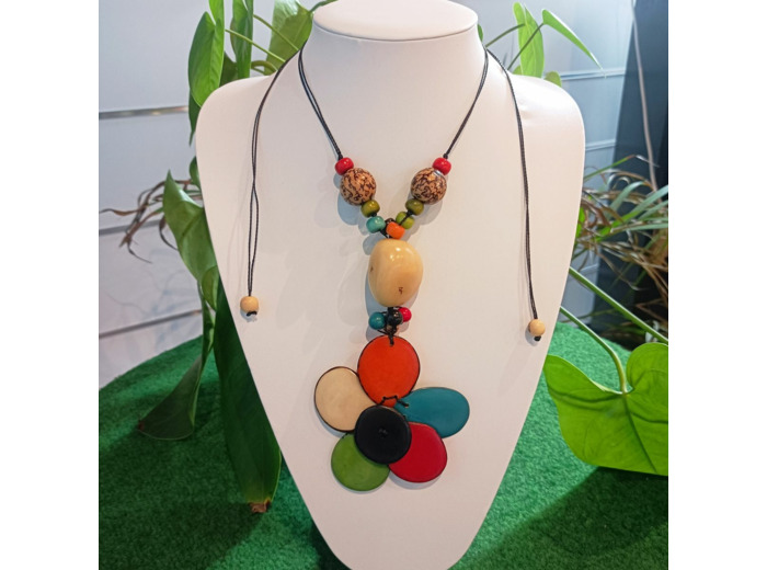 Collier Sandra Fleur 6 en ivoire végétal