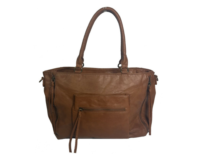 Farfouillette Sac Shopping Zippé Camel