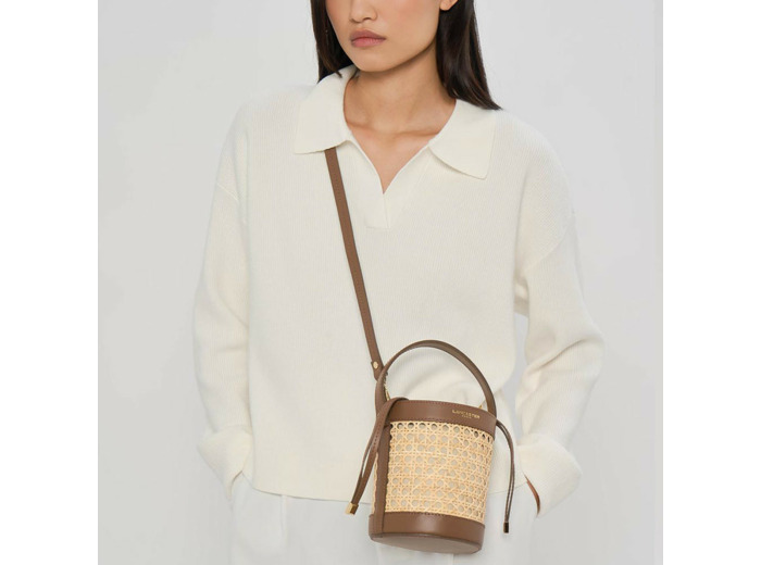 Lancaster Cannage Rotin Mini Sac Seau 480-110 Marron
