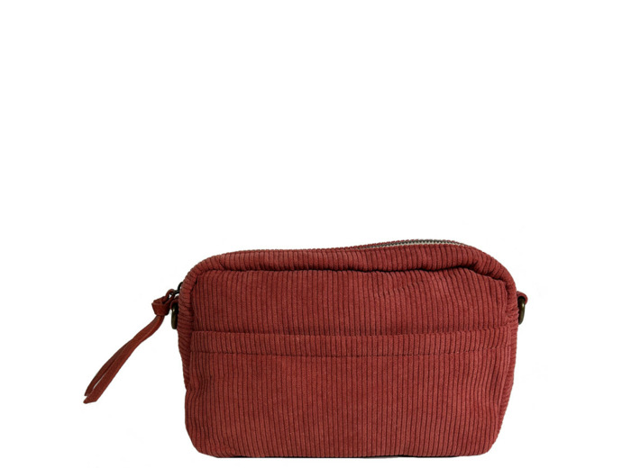 Farfouillette Sac Porté Travers Côtelé Et Pochette Orange