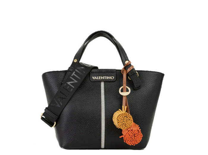 Valentino Hybris Re Sac Shopping Avec Pompons Nero