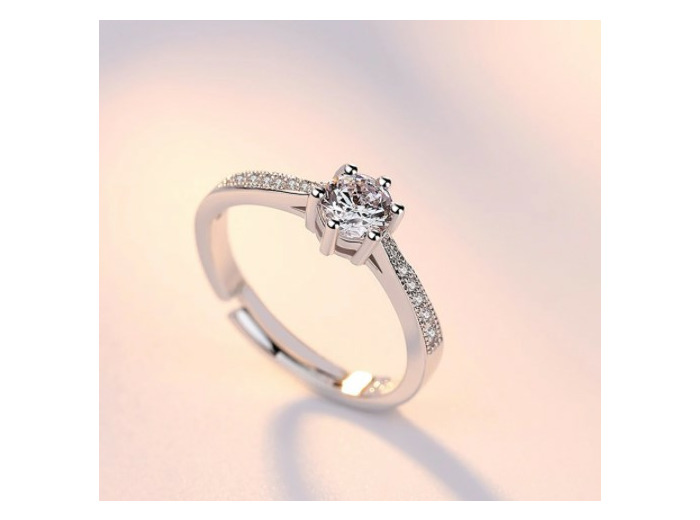 Bague ajustable en argent  zircon cubique