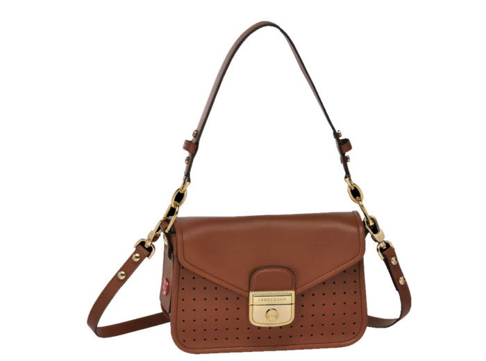 Longchamp Mademoiselle Longchamp Sac Bandoulière En Cuir Cognac