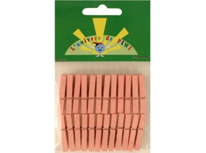 Mini pinces à linge en bois - Rose
