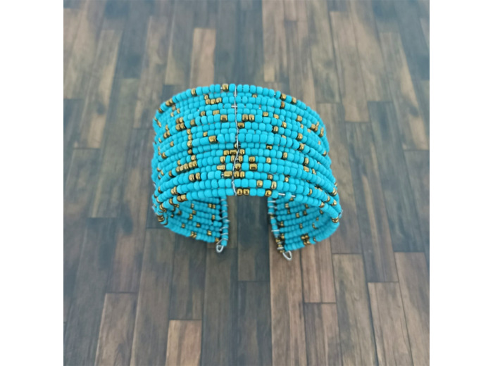 Bracelet multicouches (16) perles de rocaille turquoise
