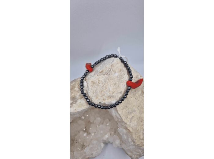 Bracelet hematite corail OLPA1131