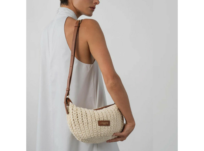 Lancaster Tressé Coton Sac Besace 518-068 Camel