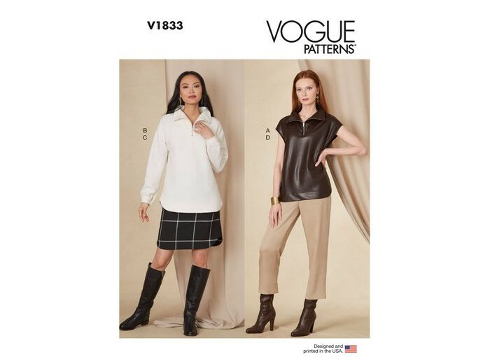 Patron haut, jupe et pantalon femme - Vogue 1833